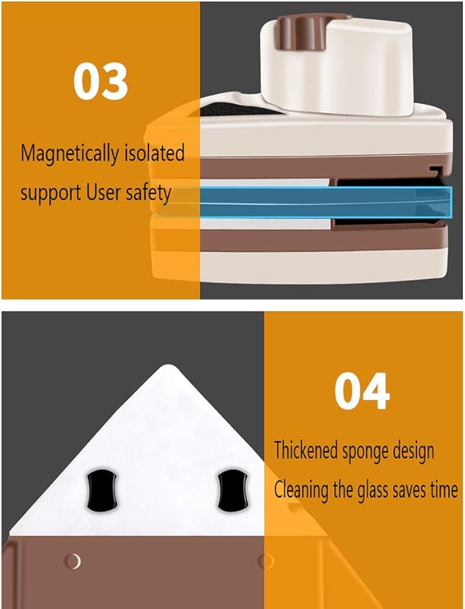 Magnetic Window Cleaner Magnetic Window Cleaner Tools The Glider Window Clean Brush with Ergonomic Handle Design 5-25 mm