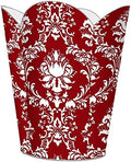 Marye-Kelley WB1276- Red &amp White Damask Wastepaper Basket