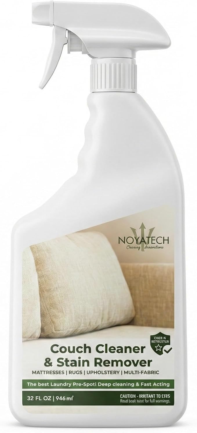 Couch Cleaner and Stain Remover Spray – Professional Strength Multi-Surface Fabric and Upholstery Cleaner – Pet-Safe Non-Toxic Quick-Drying for Couches Sofas &amp Car Interiors.