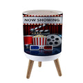 Small Trash Can with Lid Cinema background concept movie theater object on red curtain Garbage Bin Round Waste Bin Press Cover Dog Proof Wastebasket for Kitchen Bathroom Living Room 1.8 Gallon