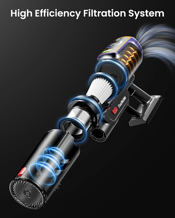 Cordless Vacuum Cleaner55KPa 650W 65Mins Vacuum Cleaners for HomeStick Vacuum with LED Display Anti tangle Brush and Self Standing DesignVacuum Cleaner for Hardwood FloorsCarpetPet HairCar
