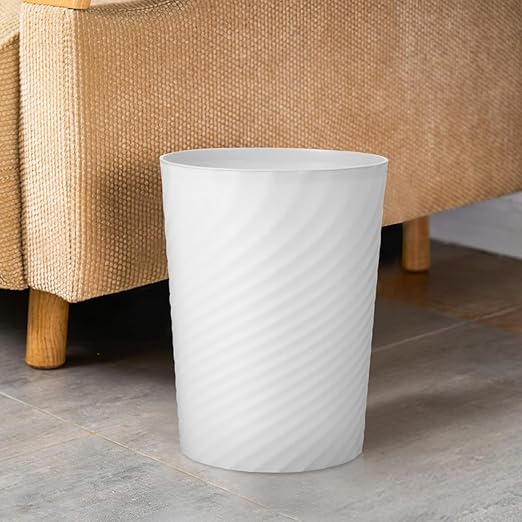 Plastic Trash Can Medium Wastebasket with Large Opening Sturdy No Lid Garbage Container for Bathroom Office Bedroom Home Use