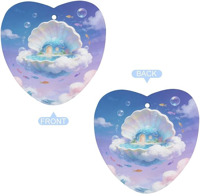 5PCS Car Air Freshener Hanging Personalized Double Sided Underwater Dwelling Car Fresheners Long Lasting New Cars Scents Cute Automotive Freshies for Closets Drawers (tea)