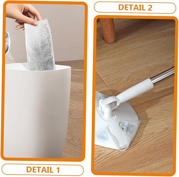 UPKOCH Retractable Dust Mop with Rotatable Triangle Head Handheld Household Cleaning Mop for Floor and Desktop White Extendable Handle Static Dust Removal for Home Use