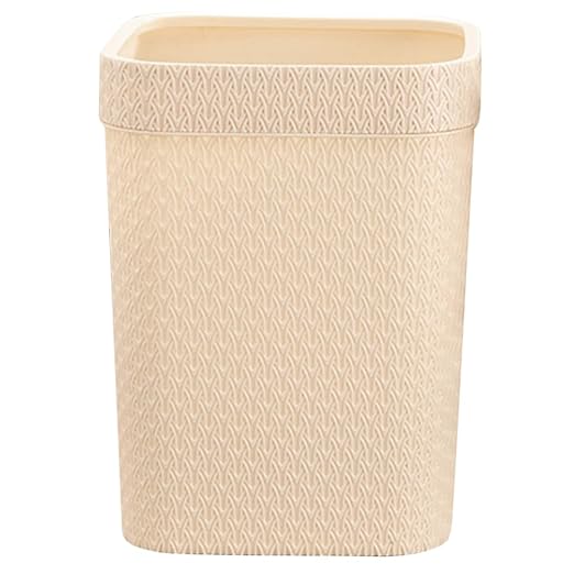 ABOOFAN Rattan Desktop Trash Can for Small Bathroom Office Desk Wastebasket Lid