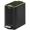 Bathroom Trash Can with Lid2.6Gal Stainless Steel Office Trash CanSmall Garbage Can with Removable Inner Bucket for KitchenOfficeBedroom(Black)