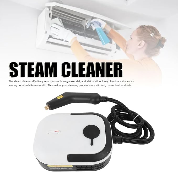 High Pressure Steam Cleaner 1200W Handheld Steam Cleaner Steam Cleaning Machine with 3 Brush Heads High Temperature Steamer for Home Car Couch Garden (US Plug 110V)