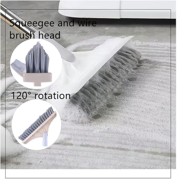 5-in-1 Foldable Cleaning Kit – All-in-One Broom Dustpan Pet Hair Roller Squeegee &amp Wire Brush | Space-Saving Ergonomic &amp Durable