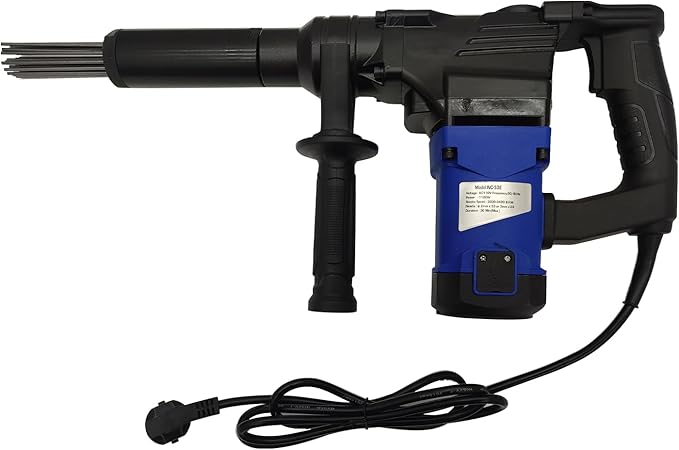 Electric Handheld Rust Remover 110V Industrial Needle Scaler for Metalworks 360° Rotating Grip with 100 Needles for Ship Hull Tight Corners Descaling Machine