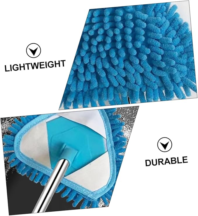 1Pc Triangular Mop Telescopic Rotatable Household Cleaning Mop Lightweight Design for Rotation Soft Absorbent Head Friends