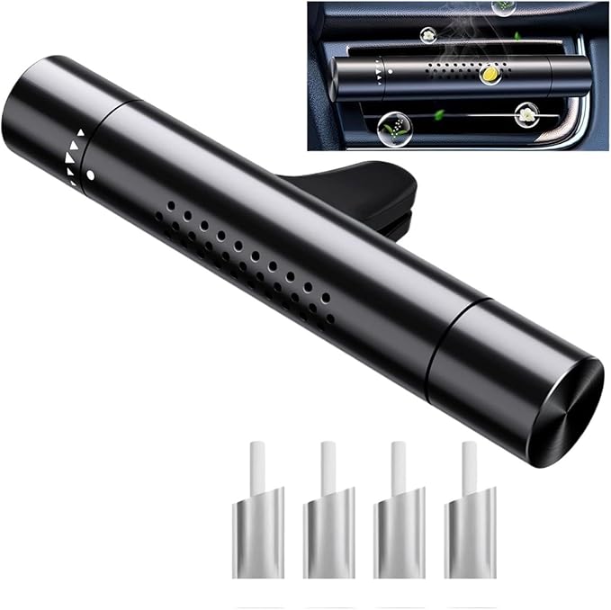 Car Air Vent Perfume Clip - Aromatherapy Air Freshener with 4 Essential Oil Sticks for Refreshing Aroma in Your Vehicle