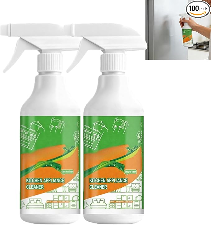 Kitchen Cleanse Formulation Appliances Electrolyzed Ions Kitchen Appliance Cleaner Spray Stain Remover For Stove/Range Hood Stove &amp Oven Cleaner Heavy Duty Multi-Surface Cleaning Spray (2)