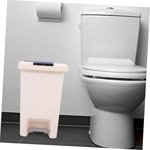 Garneck Foot Pedal Trash Can with Lid Covered Wastebasket for Bathroom Kitchen Office Handsfree Easy to
