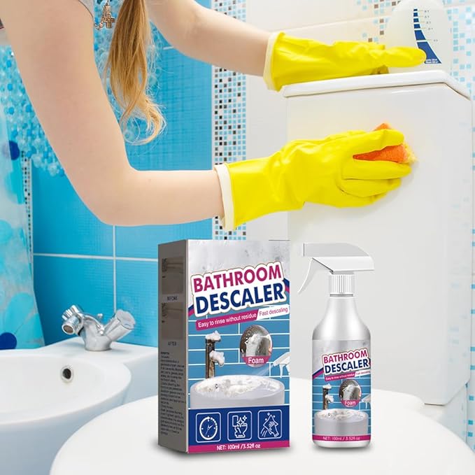 Bathroom Descaler Foam Cleaner 2026 Upgrade Stubborn Stains Cleaner All Purpose Rinse Cleaning Foam Multipurpose Bathrooms Cleaning Foam Spray for Kitchen Bath Shower Glass (3PCS)