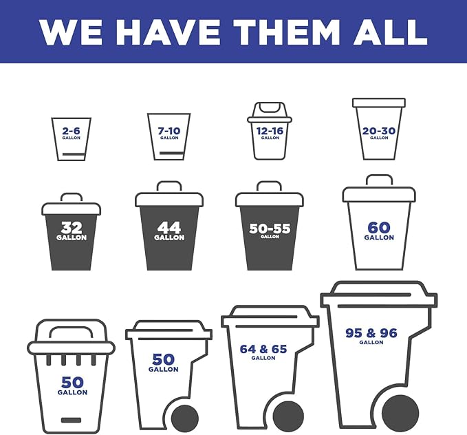 (100 Pack) Plexon 55-60 Gallon Clear Trash Bags - 32-55 gal 38 x 58 3 Mil Heavy Duty - Contractor Garbage Bags Rollout Round Square Trash Cans