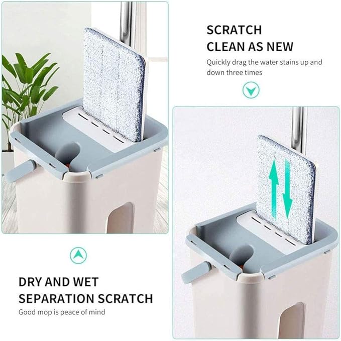 Automatic Spin Mop Free Hand Washing Ultrafine Fiber Cleaning 360° Rotation Microfiber Flat Squeeze Bucket