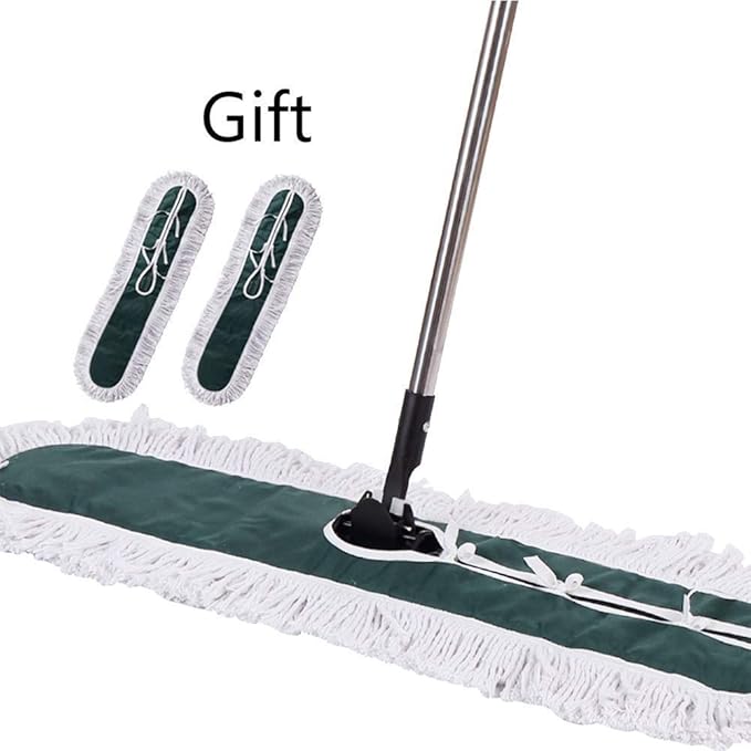 Industrial Class Cotton Floor Mop | Dry to Attract Dirt Dust or Hardwood Clean Office Garage Care Telescopic Pole Height