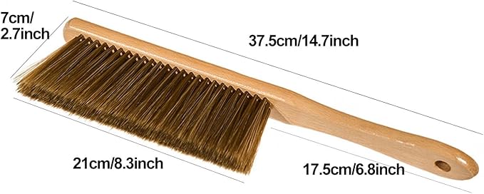 Hand Broom 2 Pcs Wood Drafting Brush Bristles are Neat and Dense Bench Brush Extended Handle for Comfortable Grip