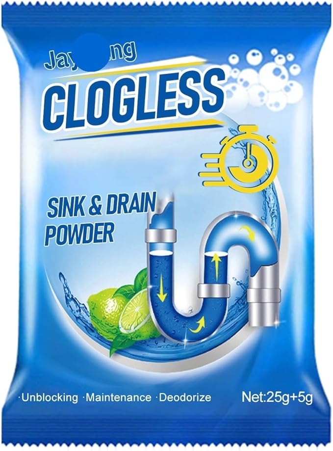 Drain Unclogging Powder - Sink Toilet &amp Kitchen Drain Cleaner - Deodorizes Cleans &amp Unblocks Grease Hair &amp Soap Scum(20PCS)