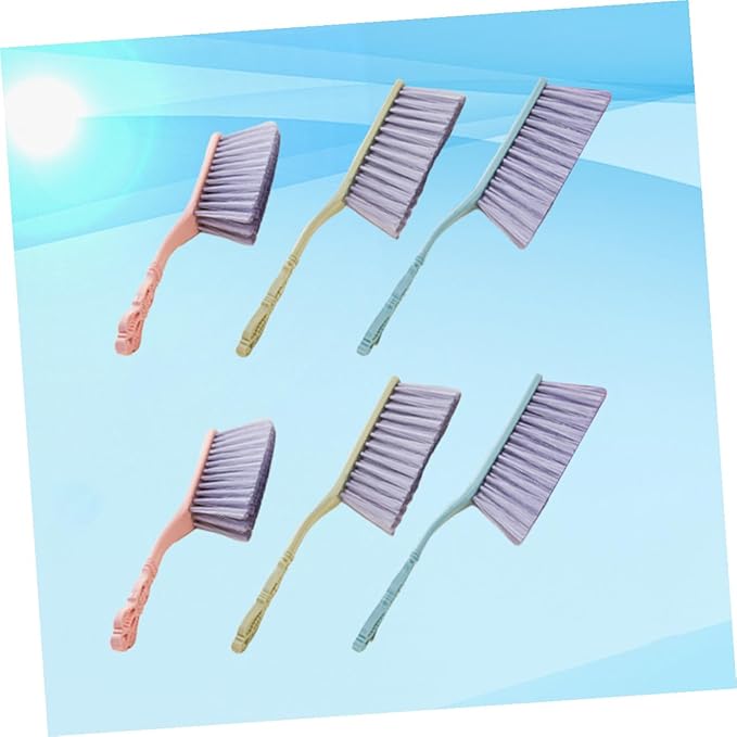 6pcs Thickened Bed Cleaning Brush and Sofa Dusting Brush Set with Hollow Handle Household Cleaning Tool for Furniture and Upholstery Multi-Color Blue Green Pink for Home Use