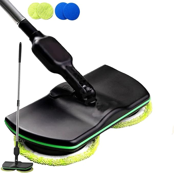 Handheld Steam Mop Cleaner Rechargeable Floor Wiper Cordless Sweeping Spinning Mop Electric Cleaner Washer Wireless Rotating Scrubber Polisher for All Surfaces Floor Cleaning