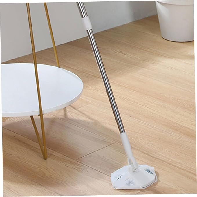 Rotating Dust Mop with Handle and Dry Facial Cleansing Cloth Hardwood Floor Duster for Home Cleaning Triangle Shape Electrostatic Dust Removal Mop Kit
