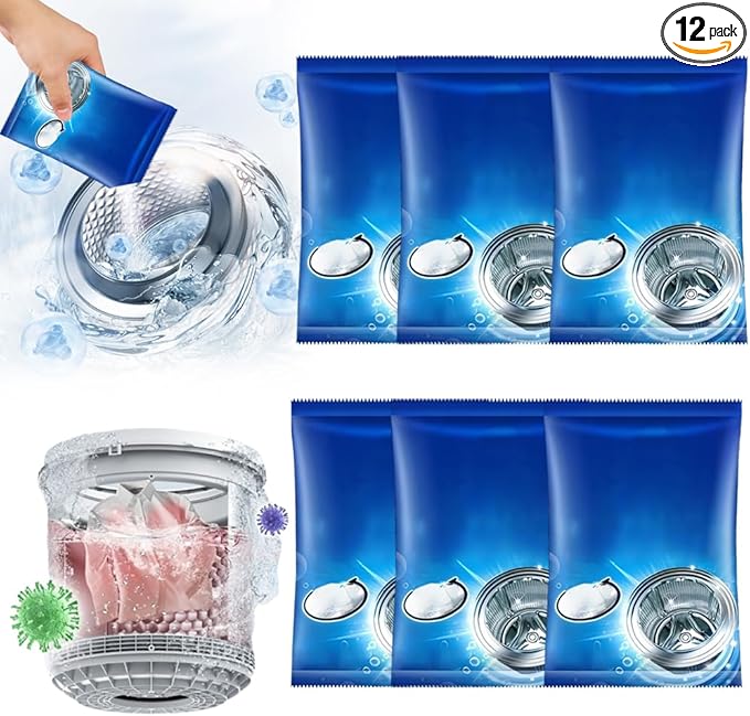 Washing Machine Cleaner 2026 New Powerful Stain Remover for Washing Machine Tanks - Deep Clean Solution for HE Top Load and Front Load Washers Descaler for Drum Tub &amp All Internal Parts (6Pack)