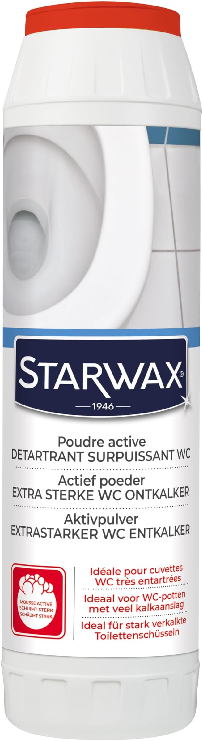 STARWAX - Toilet Descaler Cleaner Active Powder - Especially for Stubborn Residues - Renews Wall and Base of Toilet Bowl - Effective Even Underwater - Suitable for Septic Tanks - 1 kg
