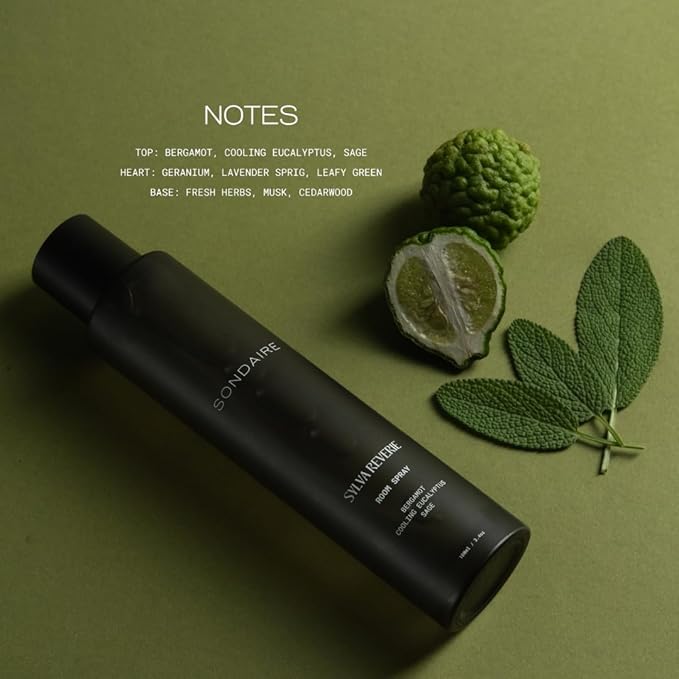 Sylva Reverie Room Spray | Luxury Natural Home &amp Linen Mist | Eucalyptus Bergamot &amp Cedarwood | Non-Toxic Vegan Odor Neutralizing | For Bedroom Living Room Bathroom | 3.4 oz / 100 mL