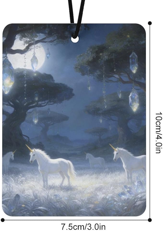 5PCS Car Air Freshener Hanging Personalized Double Sided Unicorn Habitat Car Fresheners Long Lasting New Cars Scents Cute Automotive Freshies for Closets Drawers (tea)