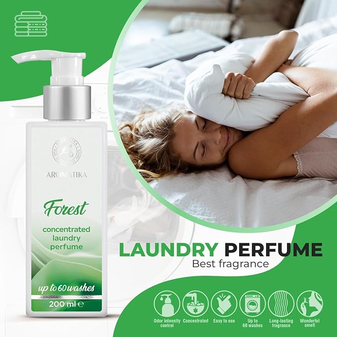 Concentrated Laundry Perfume Forest 200ml - Liquid Perfume Laundry - Linen Freshener - Laundry Scent Booster - Cotton Perfume - Washing Fragrance - Fresh and Long Lasting Scent