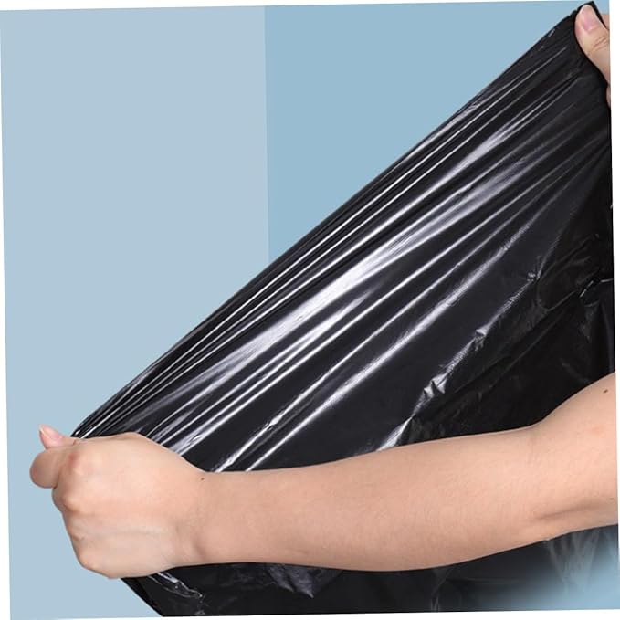 200pcs Thickened Plastic Trash Bags with Handles Leak-resistant Garbage Can Liners for Home Office Kitchen and Bathroom Use Wastebasket Bags Black