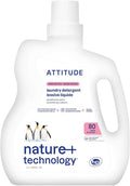 ATTITUDE Liquid Laundry Detergent EWG Verified HE Compatible Plant-Based &amp Vegan Natural Laundry Soap Unscented 80 Loads 67.6 Fl Oz