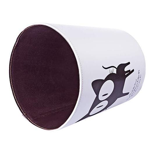 10L/2.64 Gallon Trash Can Decorative Waste Basket PU Leather Waste Paper Basket Waterproof Garbage Can for Bathroom Bedroom Office Kitchen and Living Room - Cat-1