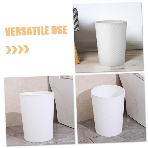 Modern Small Office Trash Can Plastic Dust Bin with Bag Ring for Bathroom Bedroom Kitchen Versatile Use Wastebasket for Home and Office Compact Design for Everyday Waste Management