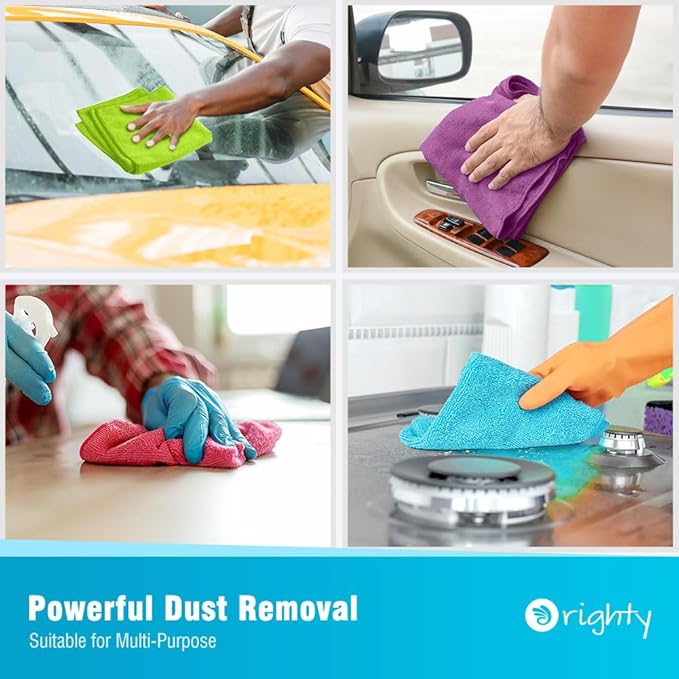 Orighty Microfiber Cleaning Cloth 150 Pack Microfiber Towels for Cars Highly Absorbent Car Cleaning Supplies Lint Free Cloths Clean Rags for Car Care House Kitchen 12x11 inch