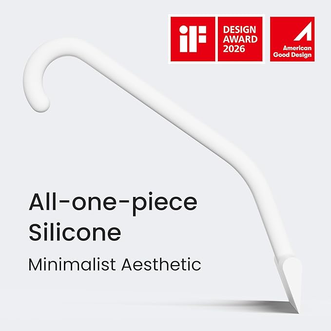 dancemoon JustHang Shower Squeegee for Glass Doors All-in-One Piece Silicone Squeegee with Built-in Hook for Bathroom Window Mirror Tile Wall Car Streak-Free Bathroom Cleaner Tool10 Inch White