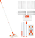 Mops for Floor Cleaning55 Handle with 10 Flat Head with 4 Magic Sponge Eraser Pads、2 Microfiber Pad and 50 Dry Cleaning Clothsfor Mopping Home Bathroom Kitchen