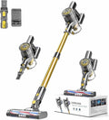 Cordless Vacuum CleanerVacuum Cleaner for Home with Brushless MotorLightweight Stick Vacuum with Self-Standing and Touch ScreenHardwood Floor Vacuum for Pet HairCarpetsTile(Gold)