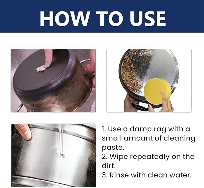 Powerful Burnt Residue Remover Paste For Cookware Black Cleaning Film For Pot Bottom Stainless Steel Cleane Pot Cleaner For Bottom Of Pans Burnt On Grease Remover For Pots And Pans (1 260g)
