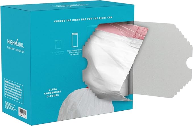 Highmark 0.9-mil Drawstring Trash Bags 13 Gallons White Box Of 120 DP848808