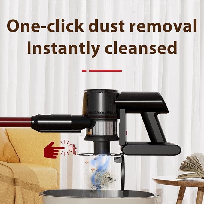 Cordless Vacuum Cleaner Lightweight Stick Vacuum Cleaner Rechargeable 6-in-1 Lightweight 300W 36Kpa for Hardwood Pet Hair Gray VEAVON