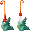 Creative Dinosaur Toilet Brush Toilet Bowl Brush and Holder Flexible Toilet Bowl Brush Head Bathroom DinosaurToilet Bowl Brush for Deeply CleaningCute Bathroom Accessories (Green)