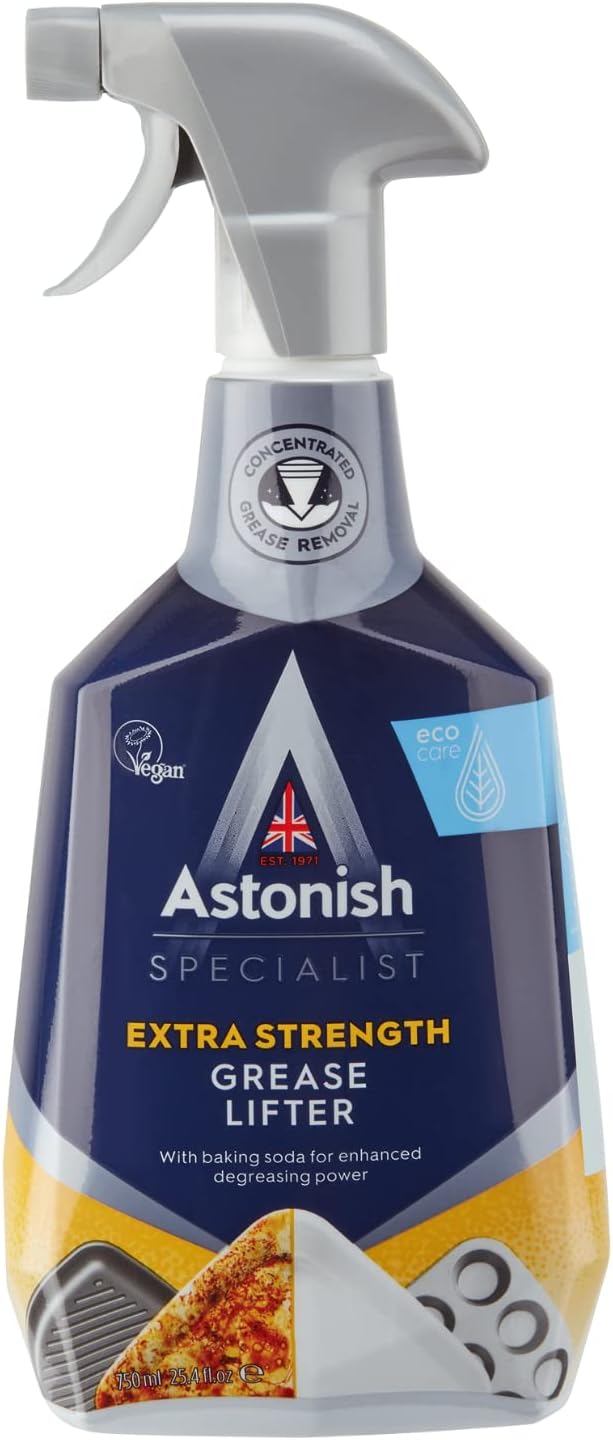 Astonish Kitchen Degreaser &amp Cleaner Bundle – Oven &amp Cookware Cleaning Paste Extra Strength Grease Lifter Spray with Baking Soda and Specialist Hob Cleaner Cream – Heavy Duty Multi-Surface C