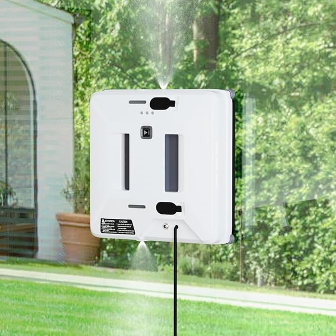 Window Cleaning Robot 3000Pa Suction Auto Water Spray Intelligent Path Planning3 ModesRemote Control&ampSafety Rope–Efficient Glass Cleaner for High-Rise/Frameless/Home Glass with Portable Case