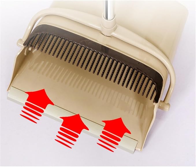 Comb Tooth Broom Plastic Rotating Dustpan Set Sharpened Wire Sweep