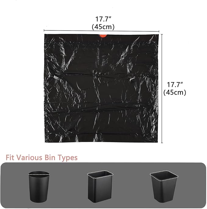Xyskin 1.5 Gallon Small Drawstring Trash Bags Drawstring Garbage Can Liners Wastebasket Bags Black 208 Counts
