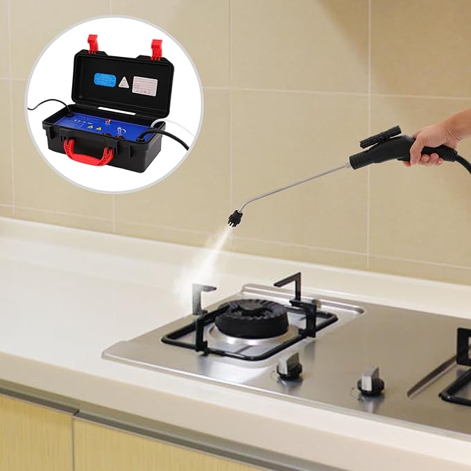 1700W 110V Portable Steam Cleaner High Temperature High Pressure Steamer Cleaning Machine for Furniture Kitchen Bathrooms Windows Carwith Brushes 3-in-1 Function