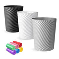 Small Trash Can 3 Pack 1.8 Gallons Bathroom Trash Can &amp Garbage Can with 6 Trash Bags Bedroom Trash Bin &amp Waste Basket for Office Bedroom Living Room Kitchen Compact Space