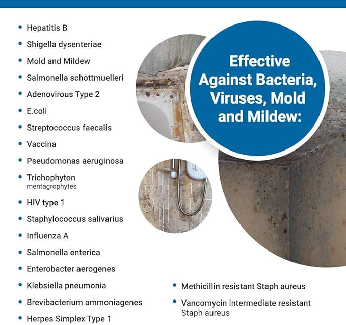 Professional Disinfecting Mildew Virus &amp Mold Killer - Cleans &amp Deodorizes Lemon Scent (1 Gallon Super Concentrate)